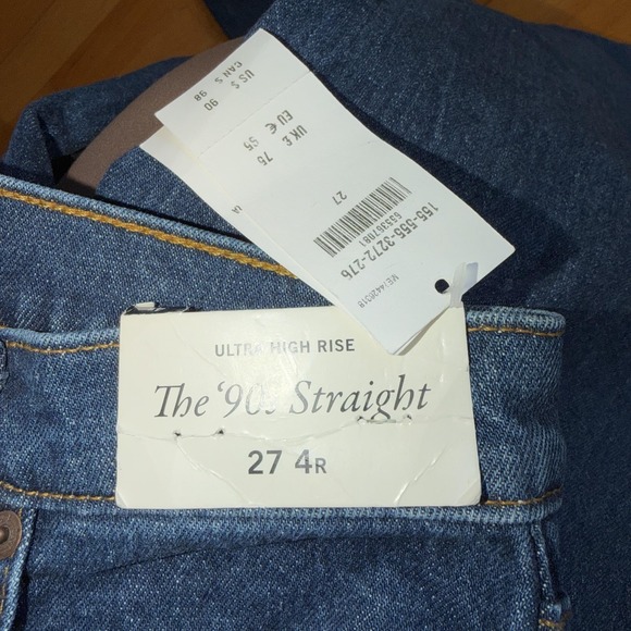 New Abercrombie & Fitch Jeans Womens 27 4R The 90s Straight High Rise Denim - Picture 7 of 11